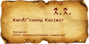 Karácsony Kazimir névjegykártya